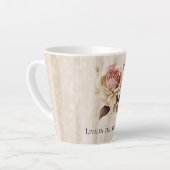 Faux rustieke crème roze rozenhout latte mok (Linkerhoek)