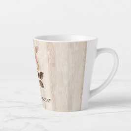 Faux rustieke crème roze rozenhout latte mok