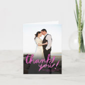 Faux schittert Roze Moderne Foto dankt u kaardt Bedankkaart (Voorkant)