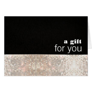 Faux Sequins Argent Sparkly Carte cadeau noir