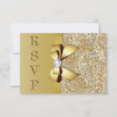 Faux sequins dorés nœud diamant RSVP (Devant)
