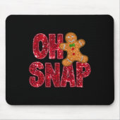 Faux Sequins Oh Snap Kerstmis Gingerbread Familie Muismat (Voorkant)