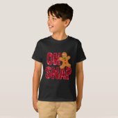 Faux Sequins Oh Snap Kerstmis Gingerbread Familie T-shirt (Voorkant volledig)