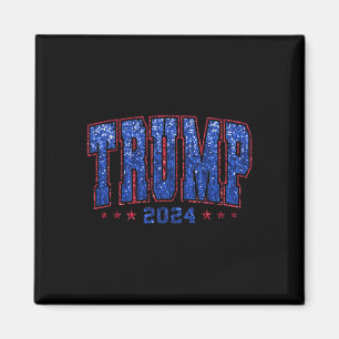Faux Sequins Trump 2024 President Make America Tru Magneet