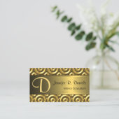 Faux Shiny Gold 3D Abstract Circles Mosaic Pattern Visitekaartje (Staand voorkant)