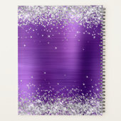 Faux Shiny Silver Parties scintillant Amethyst Foi (Dos)