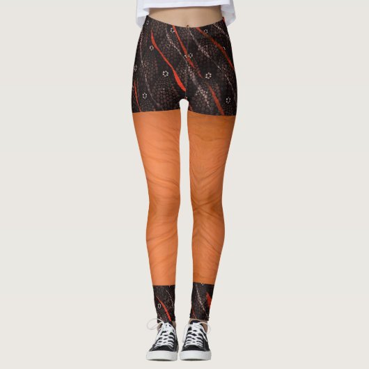 Faux Shorts Textielpatroon Leggings (Voorkant)