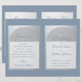 Faux Silver Arch Poussiéreux Programme de Mariage  (Devant / Derrière)