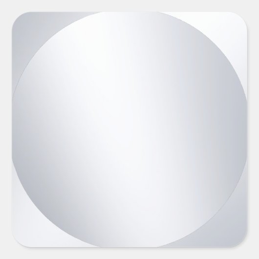 Faux Silver Blank Aangepaste Sjabloon Metallic loo Vierkante Sticker (Voorkant)