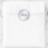 Faux Silver Blank Template Elegant Add Your Text Ronde Sticker (Tas)