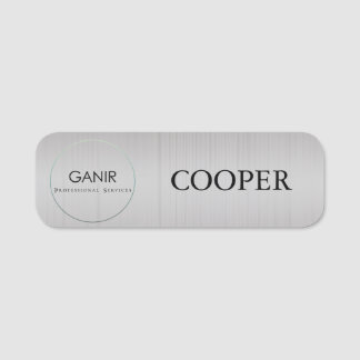FAUX SILVER COMPANY NAME TAG