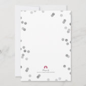 Faux Silver Confetti Modern Baby Sprinkle Invite Kaart (Achterkant)