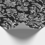 Faux Silver DamasPatroon Cadeaupapier (Hoek)