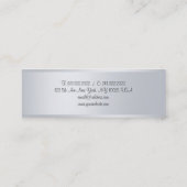Faux Silver Elegant Handschrift Sjabloon Modern Mini Visitekaartje (Achterkant)