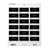 Faux Silver Elegant Modern Black Sjabloon Glamour Etiket (Full Sheet)
