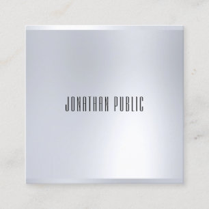 Faux Silver Elegant Moderne Glamoureuze Sjabloon Vierkante Visitekaartje