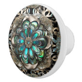 Faux Silver en Abalone Keramische Knop (Rechts)