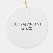 Faux Silver en White Winter Snowflake Verloving Keramisch Ornament (Achterkant)