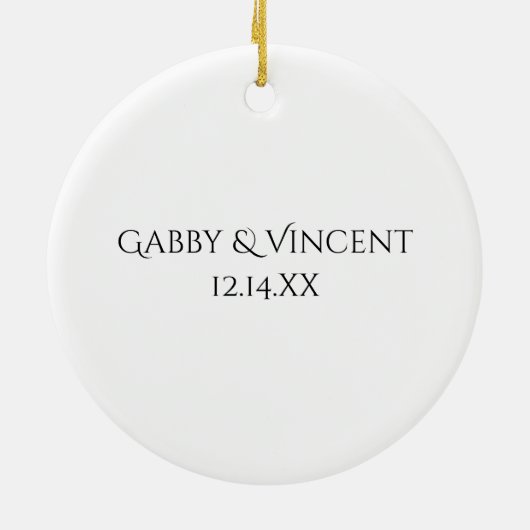 Faux Silver en White Winter Snowflake Verloving Keramisch Ornament (Achterkant)