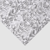 Faux Silver Floral Damaswit achtergrond 4 Tissuepapier (Detail)