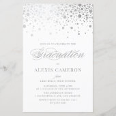 Faux Silver Foil Confetti Afstuderen Invite (Voorkant)