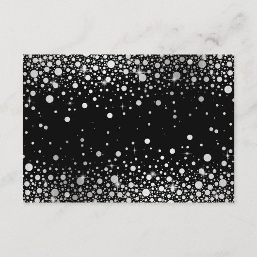 Faux Silver Foil Confetti Black Weddenschap - Gege Informatiekaartje (Achterkant)