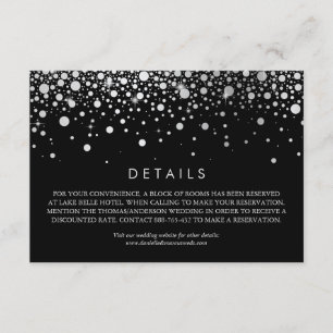 Faux Silver Foil Confetti Black Weddenschap - Gege Informatiekaartje
