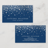 Faux Silver Foil Confetti | Carte de visite de mar (Devant / Derrière)