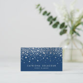 Faux Silver Foil Confetti | Carte de visite de mar (Debout devant)