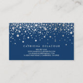 Faux Silver Foil Confetti | Carte de visite de mar (Dos)