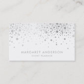 Faux Silver Foil Confetti Carte de visite moderne (Devant)
