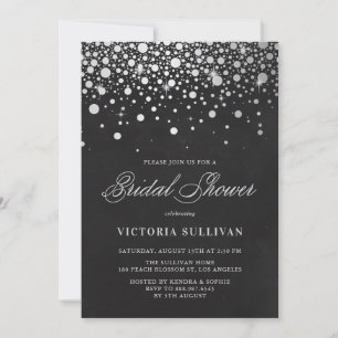 Faux Silver Foil Confetti Chalkboard Vrijgezellenf Kaart