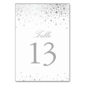 Faux Silver Foil Confetti Stippen Tabel Nummer Kaart (Voorkant)