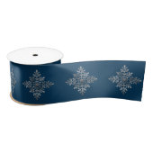 Faux Silver Foil Snowflake on Blue (geen echte Fol Lint (Spoel)