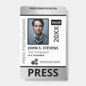 Faux Silver Foto & Logo Press ID Badge (Voorzijde)