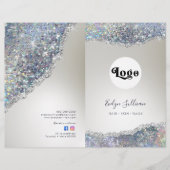 Faux silver glitter folie service menu folder (Voorkant)