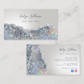 Faux silver glitter folie visitekaartje (Voorkant / Achterkant)