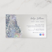 Faux silver glitter folie visitekaartje (Achterkant)