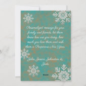 Faux Silver Glitter Geloof Foto Feestdagenkaart (Achterkant)