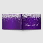 Faux Silver Glitter Indigo Paarse Ombre Sweet 16 Gastenboek (Volledig)
