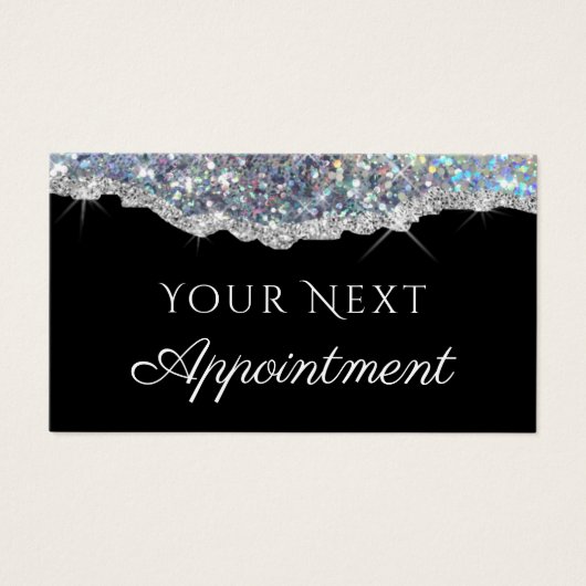 Faux Silver Glitter-kaart voor selectie Visitekaartje (Voorkant)