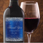 Faux Silver Glitter Royal Blue Folie Hartelijk dan Wijn Etiket