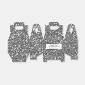 Faux Silver Glitter Textielkijken & aangepaste tek Bedankdoosjes (Uitgevouwen)