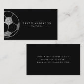 Faux Silver Glitter Voetbal Visitekaartje (Voorkant / Achterkant)