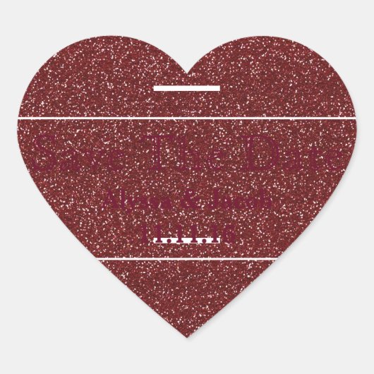 Faux Silver Glitter Wedding Save the Date Hart Sticker (Voorkant)