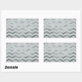 Faux Silver Grey Folie Chevron Zig Zag Textuur Rechthoekige Sticker (Vel)