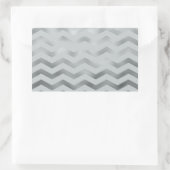 Faux Silver Grey Folie Chevron Zig Zag Textuur Rechthoekige Sticker (Tas)