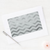 Faux Silver Grey Folie Chevron Zig Zag Textuur Rechthoekige Sticker (Envelop)