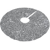 Faux Silver Grey Glitter Texture Let op design Kerstboom Rok (Gekanteld)