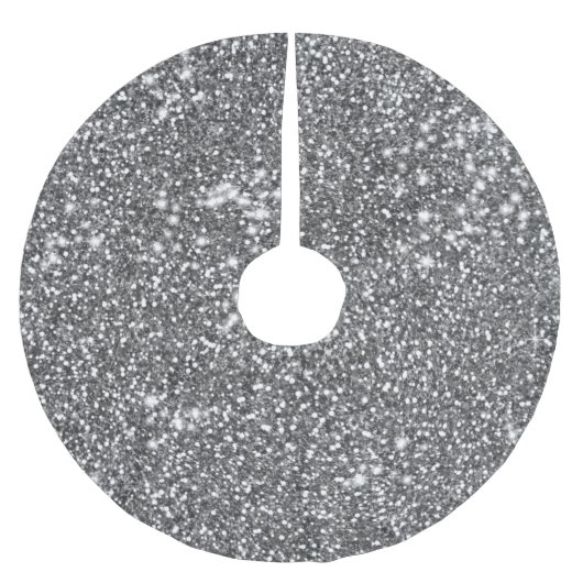 Faux Silver Grey Glitter Texture Let op design Kerstboom Rok (Voorkant)